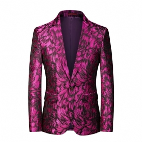 Blazer Sportsfrakk For Menn Blomstermønster Individualitet Knapp Slank