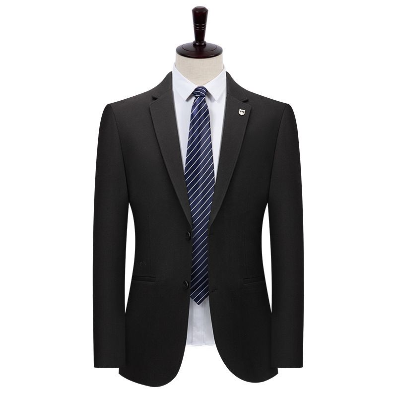 Blazer Sportsfrakk For Menn Løs Ensfarget To Knapper Flat Krage Innsatt Lomme