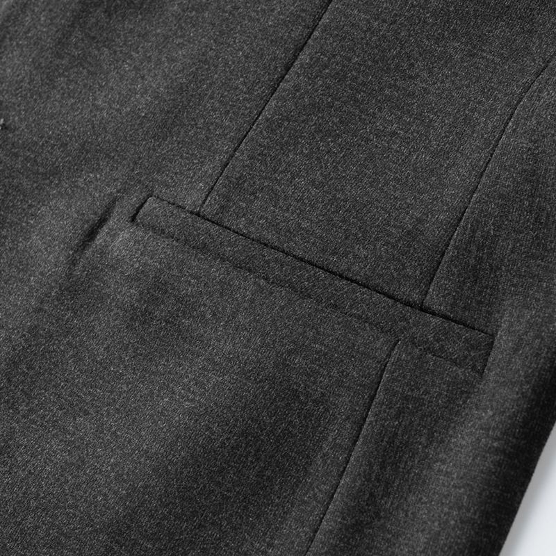 Ekstra Stor Blazer Sportsjakke For Menn Løs To Knapper Flat Krage Innsatt Lomme - Svart